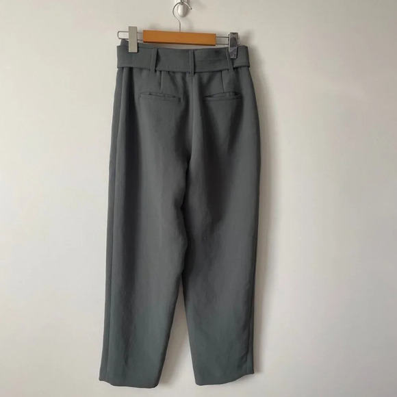 Aritzia Wilfred Tie-Front Jallade Cropped High Waisted  Pant Green Size 0 - Picture 4 of 6